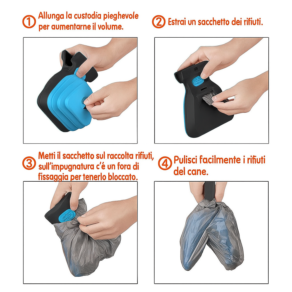 CleanPaw – Rastrello Raccolta Bisogni per Passeggiate Pulite