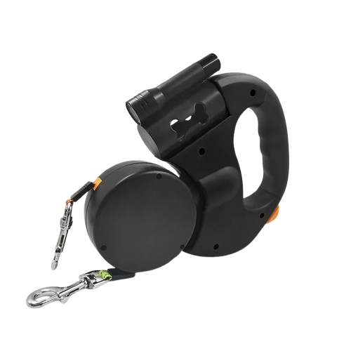 TwinLite – Guinzaglio Retrattile Doppio con Luci per Cani e Gatti