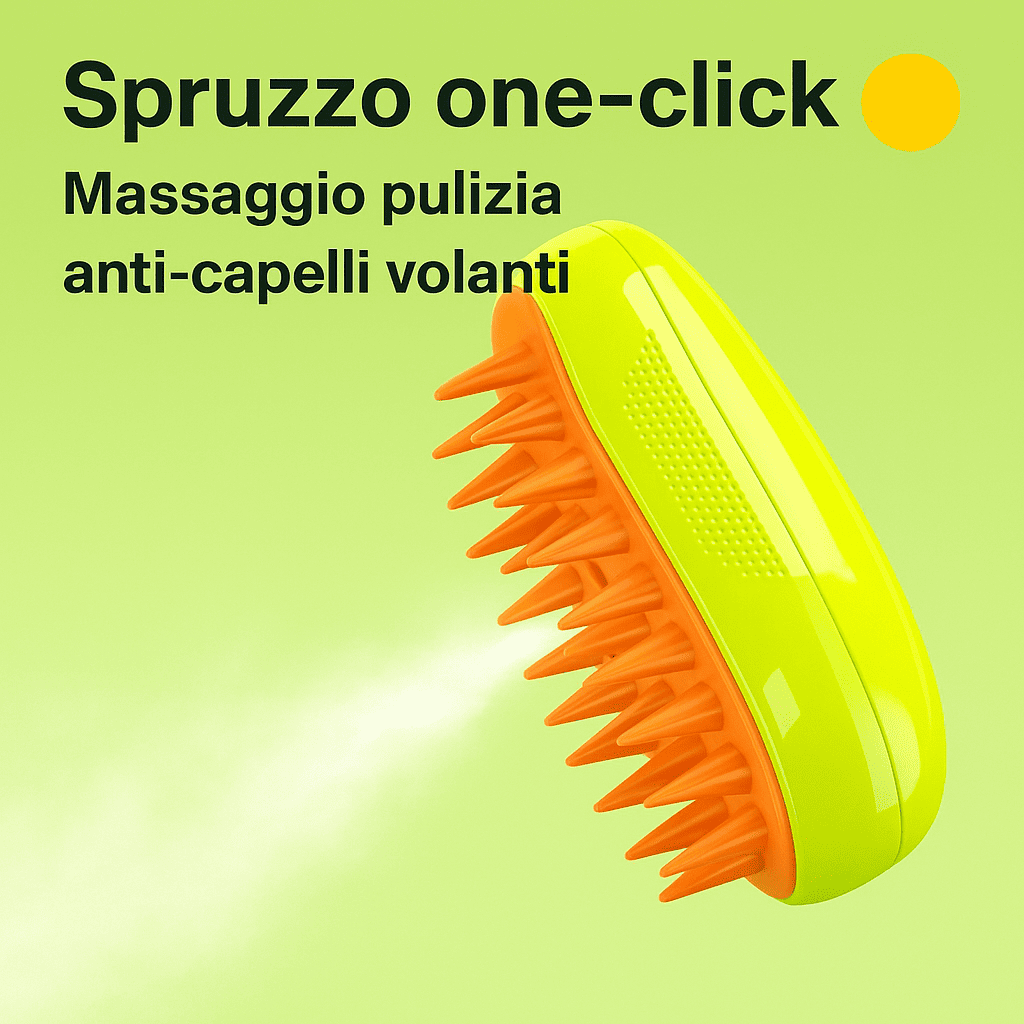 Spazzola a Vapore per Cani e Gatti 2 in 1 – Pettine Massaggiante Antigrovigli