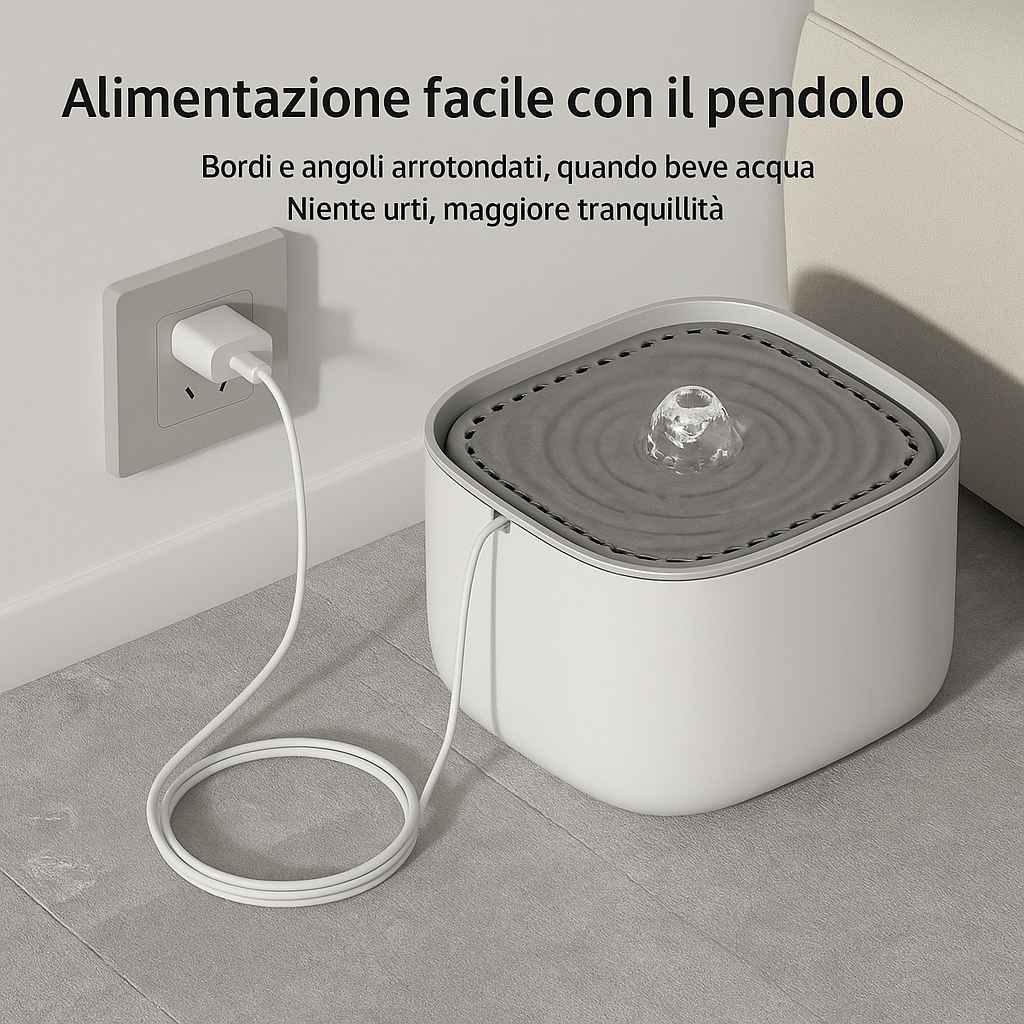 Fontanella Elettrica per Gatti 3L – Silenziosa e con Filtro a Ricircolo