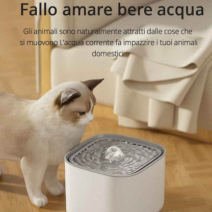 Fontanella Elettrica per Gatti 3L – Silenziosa e con Filtro a Ricircolo