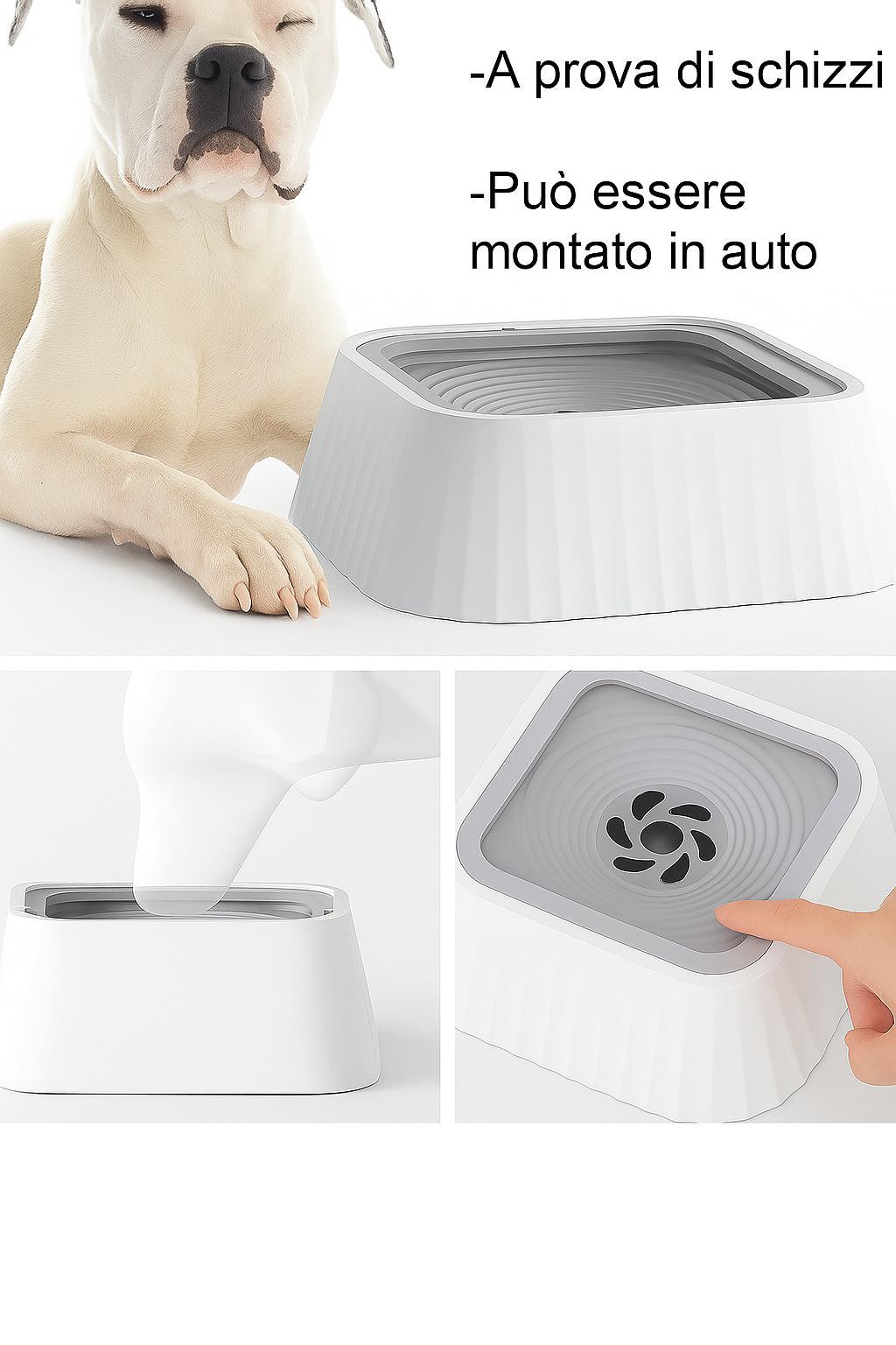SplashGuard – Ciotola d’Acqua Pulita per Cani