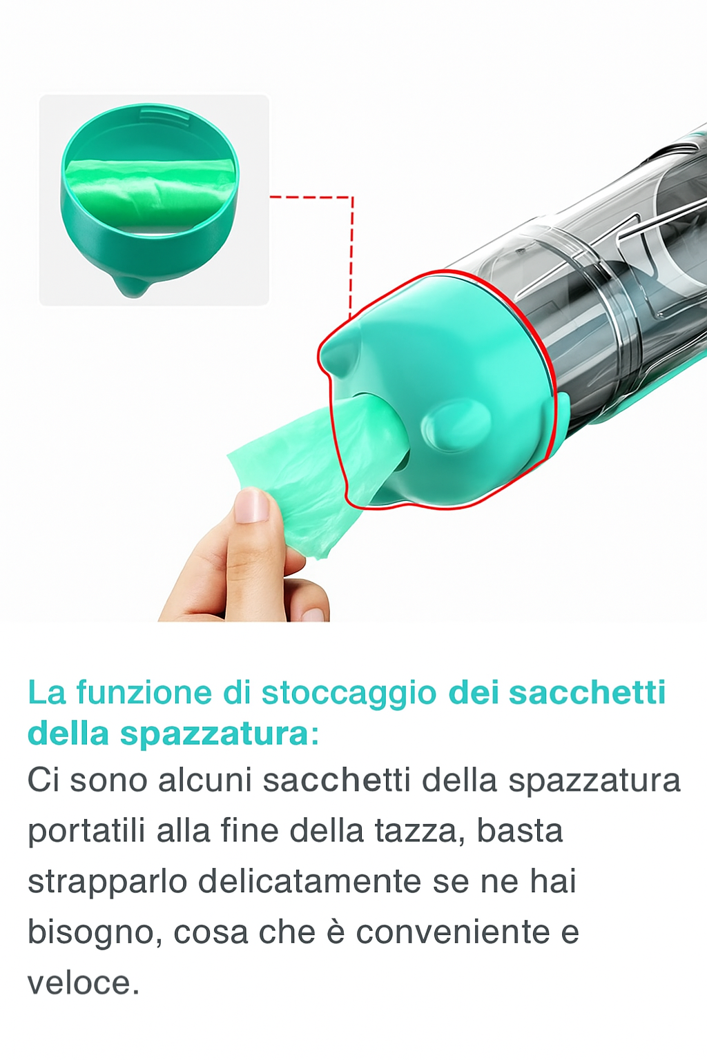HydraPet 4-in-1 – Borraccia Portatile per Cani e Gatti con Snack, Sacchetti e Paletta