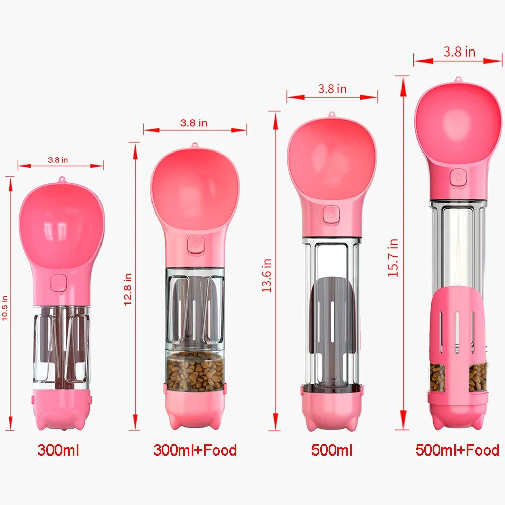 HydraPet 4-in-1 – Borraccia Portatile per Cani e Gatti con Snack, Sacchetti e Paletta