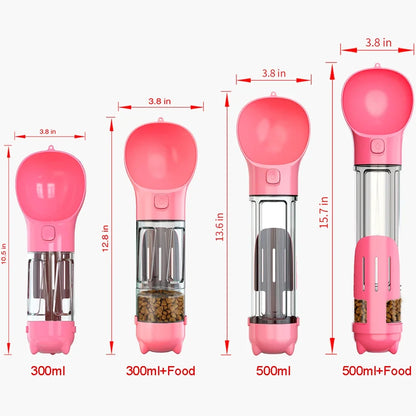 HydraPet 4-in-1 – Borraccia Portatile per Cani e Gatti con Snack, Sacchetti e Paletta