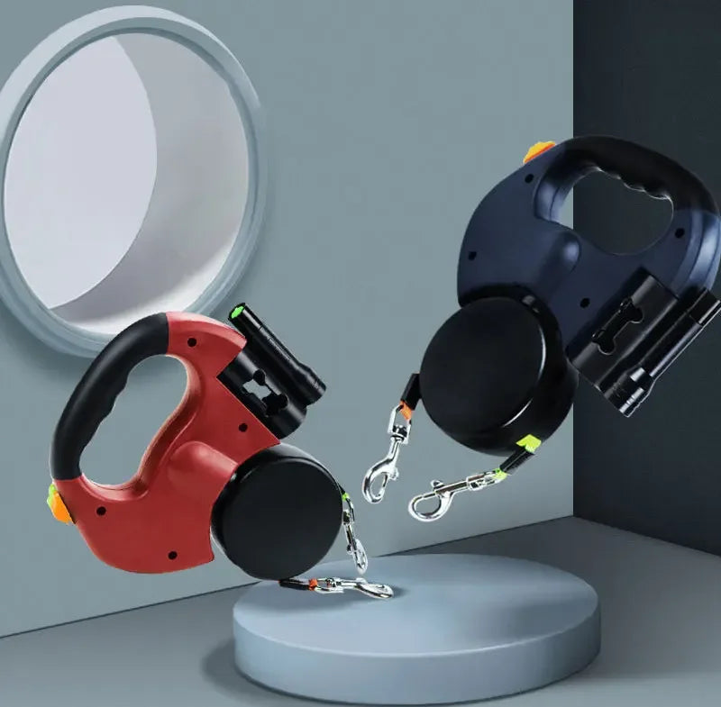 TwinLite – Guinzaglio Retrattile Doppio con Luci per Cani e Gatti