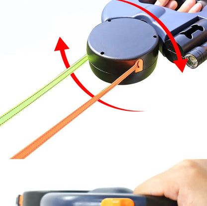 TwinLite – Guinzaglio Retrattile Doppio con Luci per Cani e Gatti